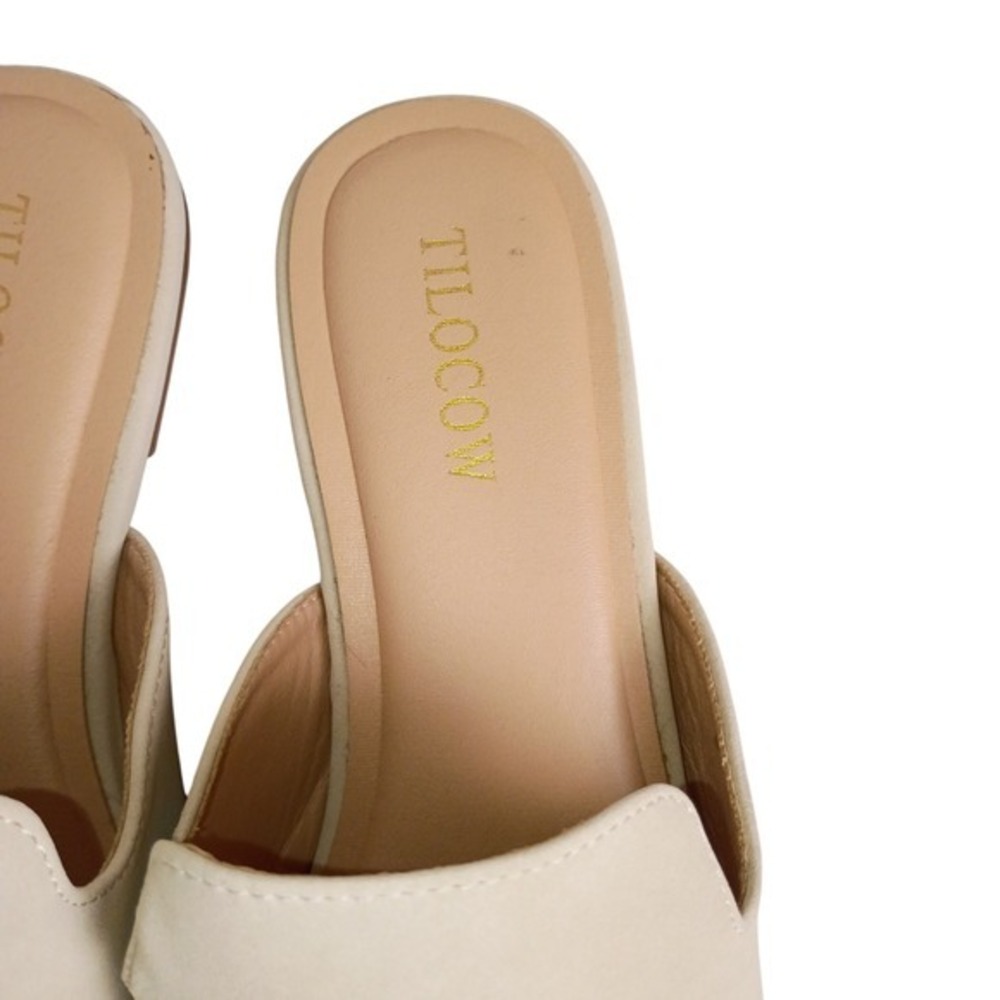 Tilocow Womens Cream Suede Pointed Toe Slip On Mule‎ Flats Size 9 - Picture 5 of 7